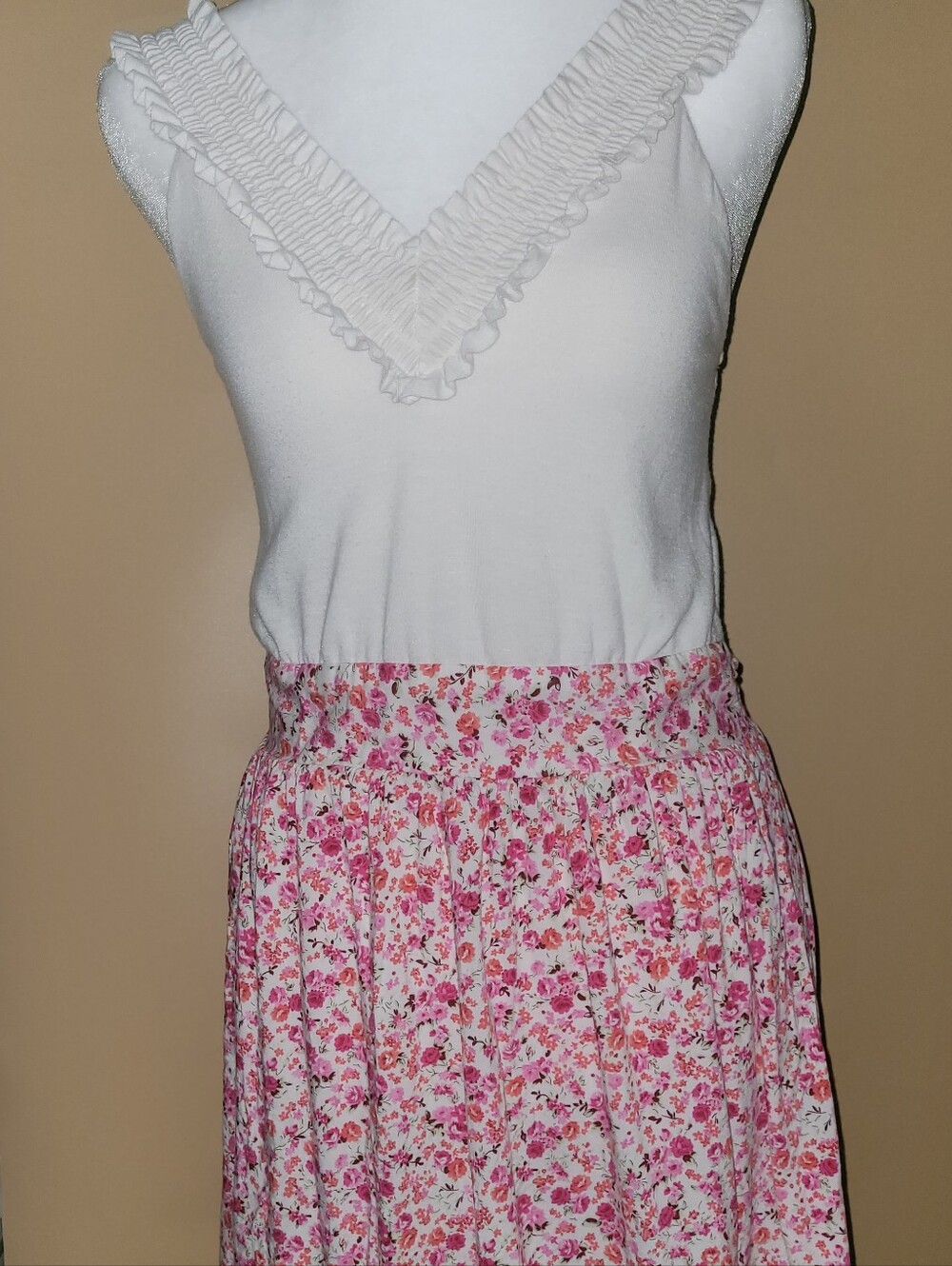 As U Wish Pink Floral Skater Skirt